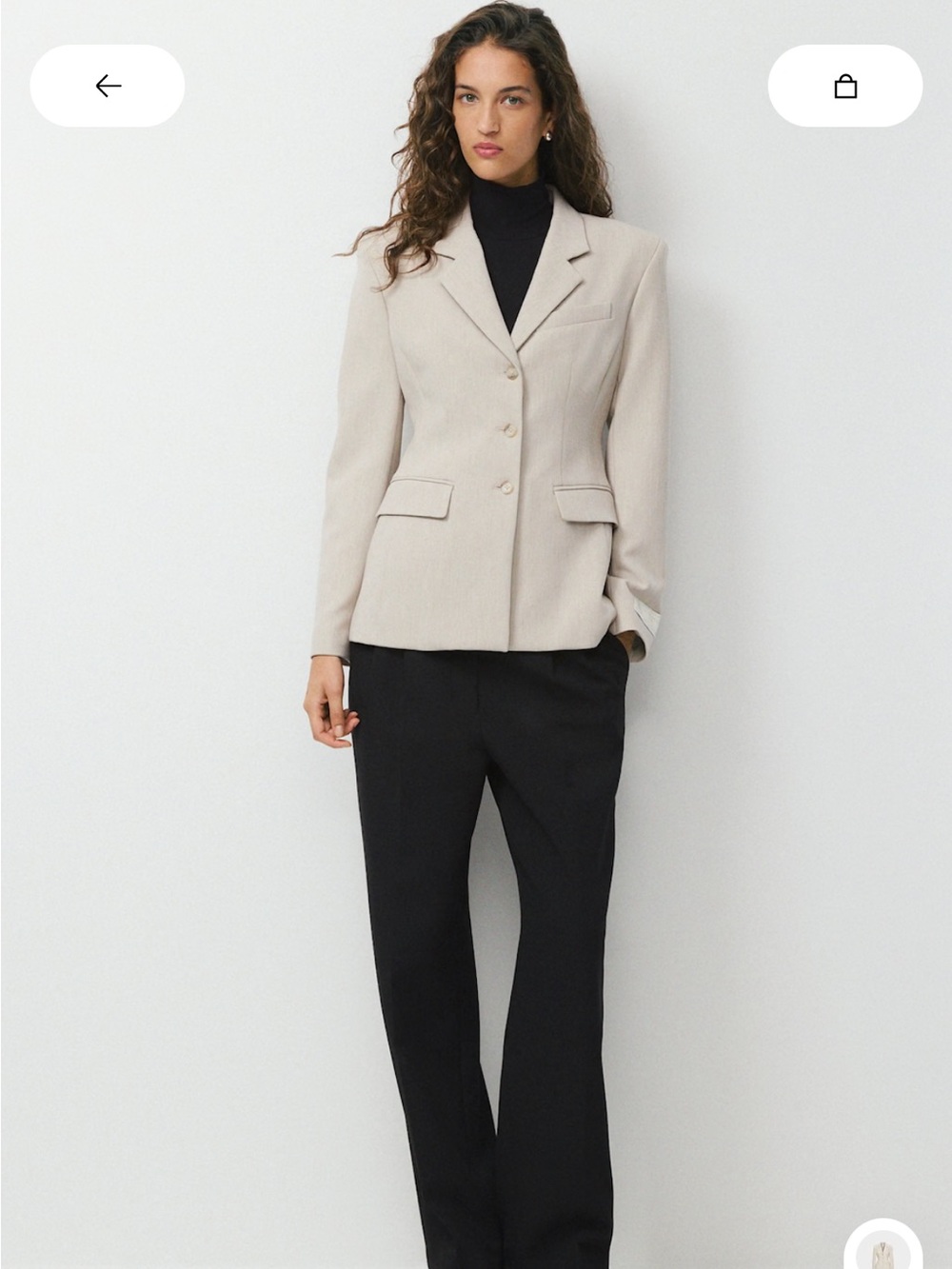 ARITZIA STANDOUT BLAZER COLOR HEATHER MATTE PEARL